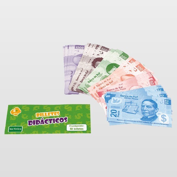 BILLETES DIDACTICOS ARZA PAQ. C60PZ C.100